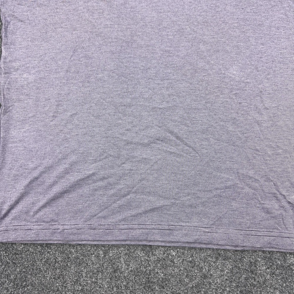 TravisMathew Polo Shirt Mens L Purple Striped Pima Cotton Polyester Golf Knit - Picture 3 of 10